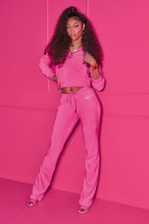 Long Length Angel Couture Big Bling Velour Track Pants