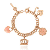 Pink Charm Bracelet with Pave Accents