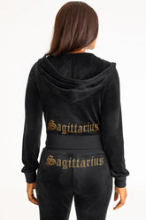 Sagittarius Customizable Big Bling Velour Hoodie
