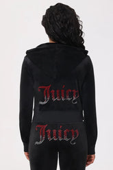 Ombre Big Bling Velour Hoodie
