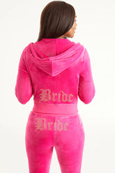 Bride Customizable Big Bling Velour Hoodie