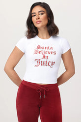 Santa Believes in Juicy Baby Tee