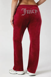 Plus-Size Mixed Crystals Velour Track Pants