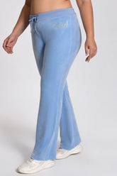 Plus-Size Angel Couture Big Bling Velour Track Pants