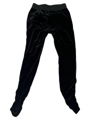 Black Velour Cinched Jogger Pants—REJUICED