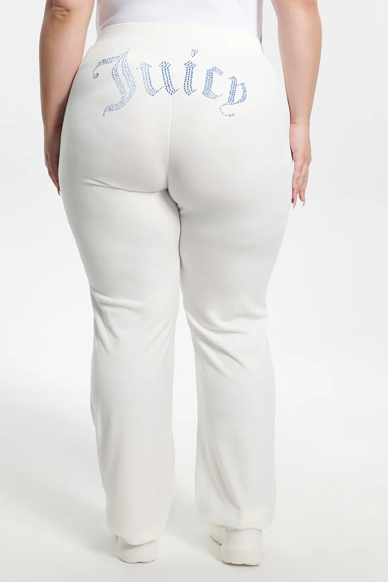 Plus-Size Technicolor Customizable Big Bling Velour Track Pants