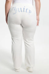 Plus-Size Technicolor Customizable Big Bling Velour Track Pants