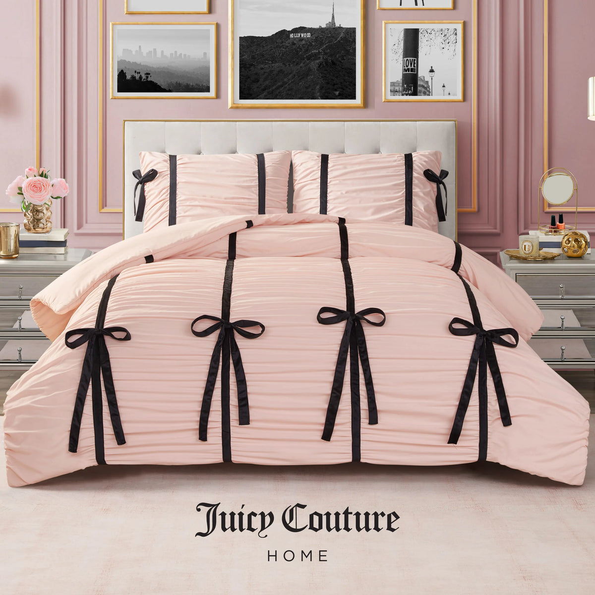 Amelie Bows Ruched Comforter Set
