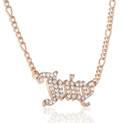 Juicy Script Crystal Chain Necklace