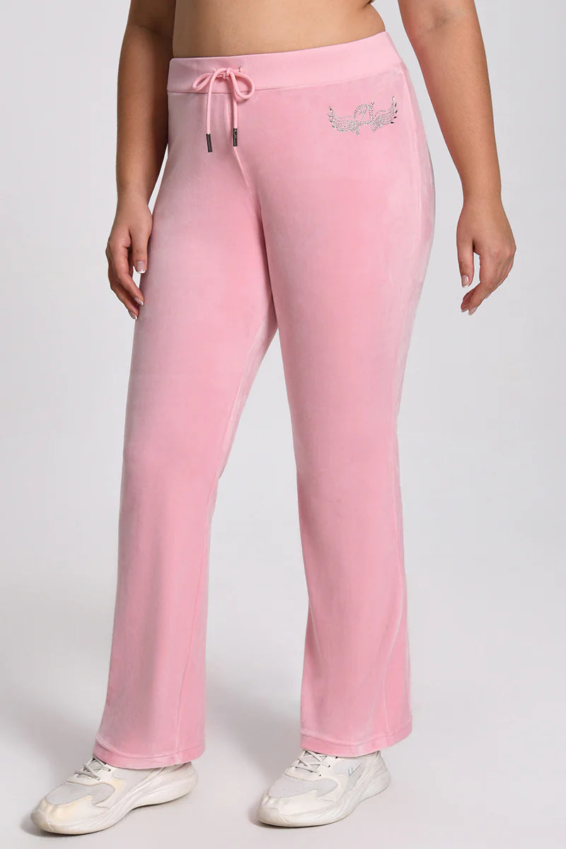 Plus-Size Angel Couture Big Bing Velour Track Pants