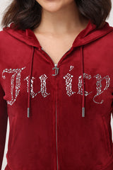 Front Mixed Crystals Velour Hoodie