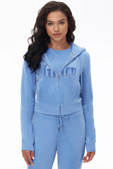 Front Ombre Big Bling Velour Hoodie