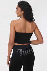 Big Bling Velour Tube Top