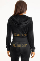 Cancer Customizable Big Bling Velour Hoodie