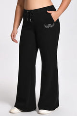 Plus-Size Angel Couture Wide Leg Fleece Pants