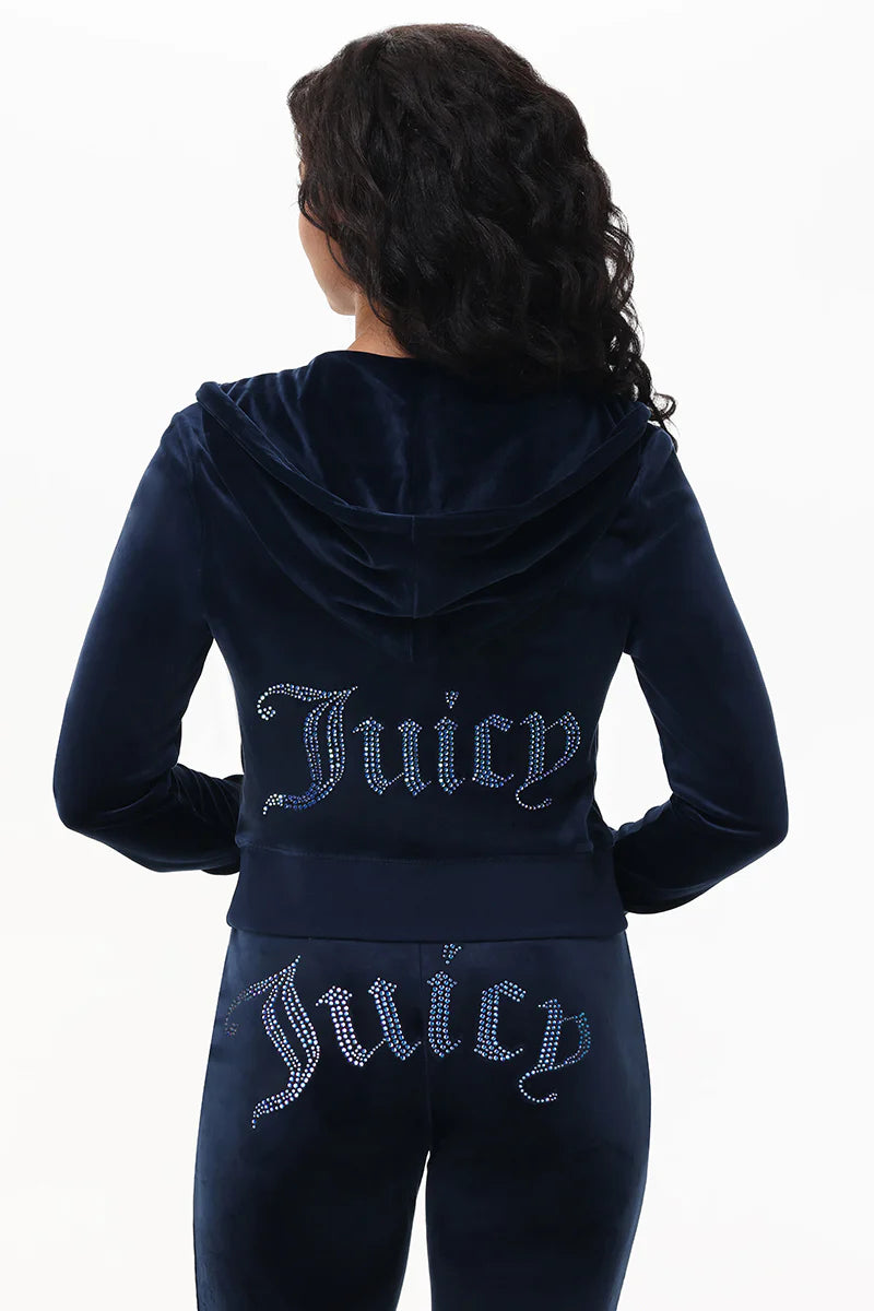 Technicolor Customizable Big Bling Velour Hoodie