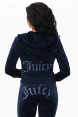 Technicolor Customizable Big Bling Velour Hoodie