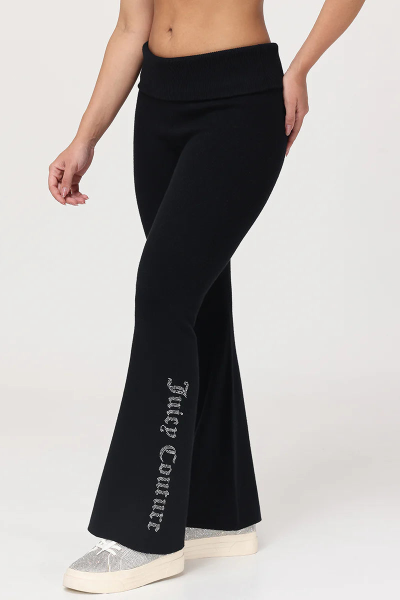 Fold Over Knit Wide Leg Pants
