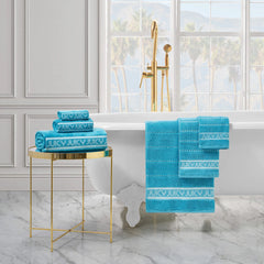 Plush Stripe Bath Towel Set