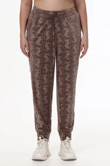 Plus-Size Big Bling Embossed Velour Jogger