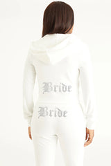 Bride Customizable Big Bling Velour Hoodie