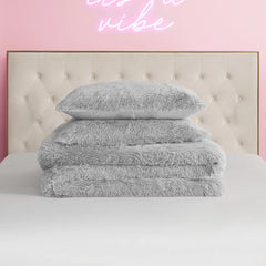 Shaggy Faux Fur Comforter Set