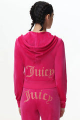 Technicolor Customizable Big Bling Velour Hoodie