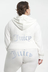 Plus-Size Technicolor Customizable Big Bling Velour Hoodie