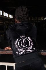 Relaxed Velour Zip Hoodie