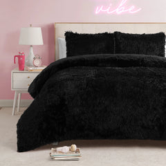 Shaggy Faux Fur Comforter Set