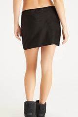 Faux Suede Double Zip Skirt