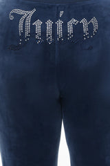 Plus-Size Ombre Big Bling Velour Track Pants