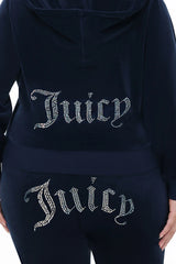 Plus-Size Technicolor Customizable Big Bling Velour Hoodie