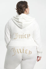 Plus-Size Technicolor Customizable Big Bling Velour Hoodie