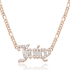 Juicy Script Crystal Chain Necklace