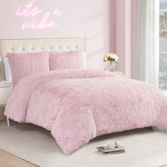 Shaggy Faux Fur Comforter Set