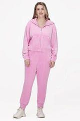 Plus-Size Velour Cropped Jacket With Side Bling