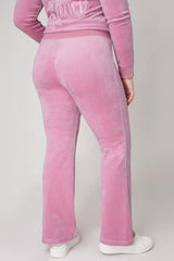 Plus-Size Monogram Heritage Cotton Velour Track Pants