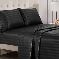 Damask Stripe Satin Sheet Set