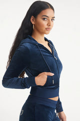 Leo Customizable Big Bling Velour Hoodie