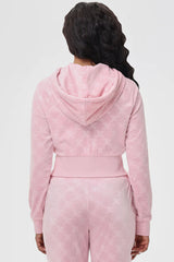 Embossed Velour Corset Hoodie
