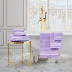 Plush Stripe Bath Towel Set