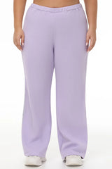 Plus-Size Wide Leg Fleece Pant With Side Bling