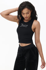 Small Bling High Neck Crop Tank