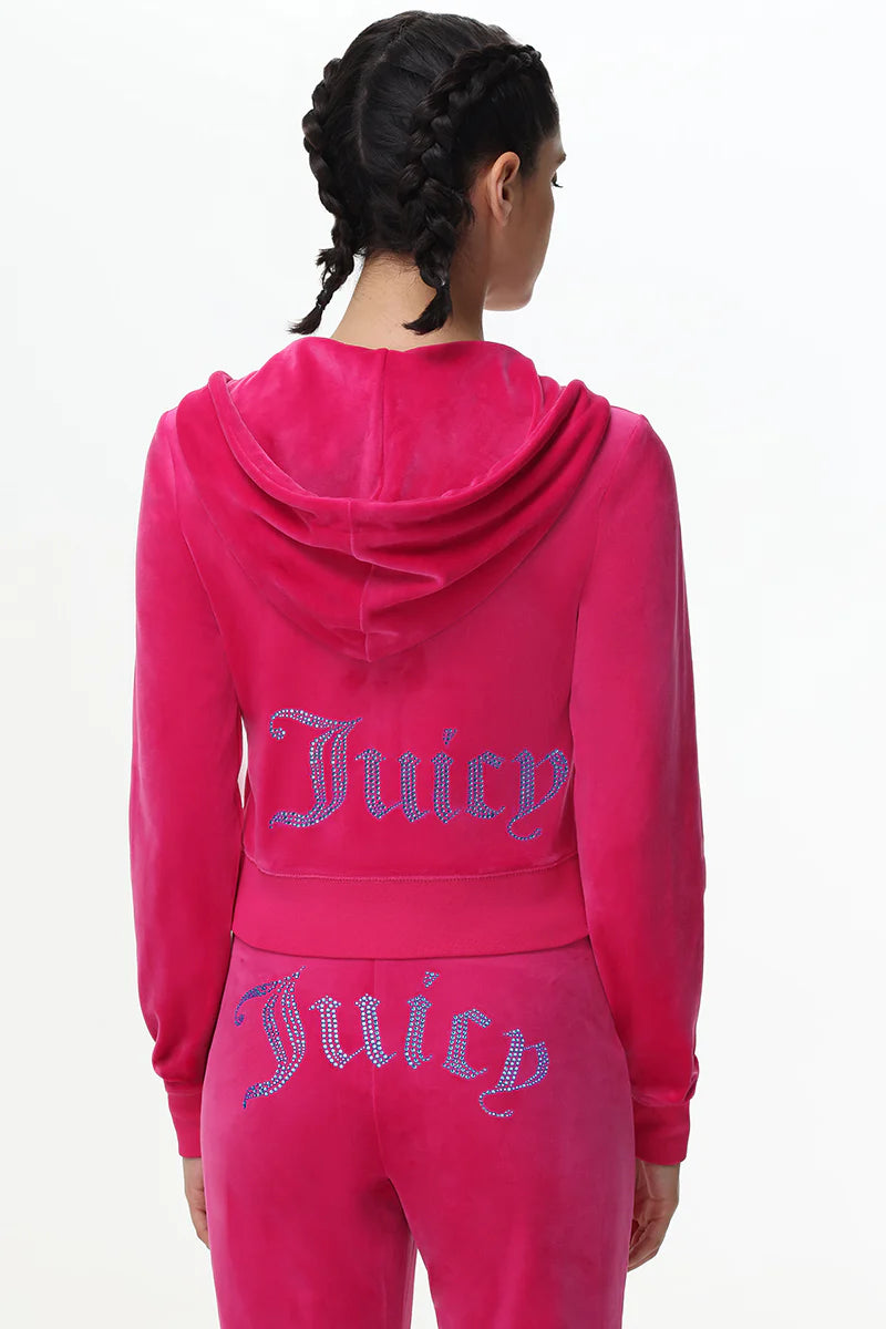 Technicolor Customizable Big Bling Velour Hoodie