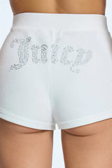Pearly Big Bling Velour Booty Shorts