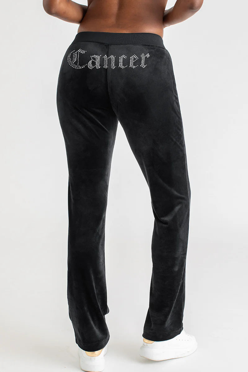 Cancer Customizable Big Bling Velour Track Pants