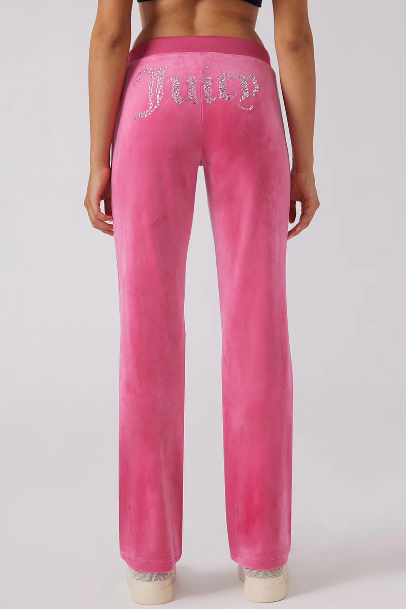 Long Length Angel Couture Big Bling Velour Track Pants
