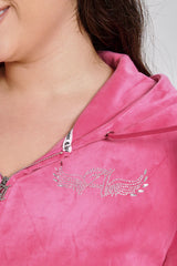 Plus-Size Angel Couture Big Bling Velour Hoodie