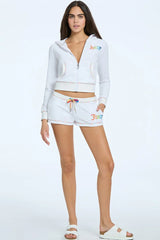 Rainbow Towel Terry Zip-Up Hoodie